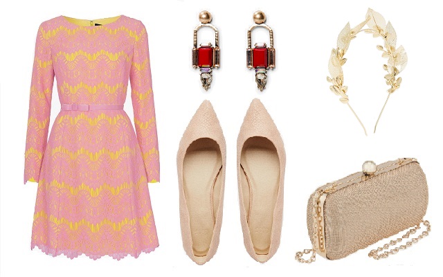 Ruha: French Connection, cipő, hajdísz: ASOS, táska: Parfois, fülbevaló: Mango