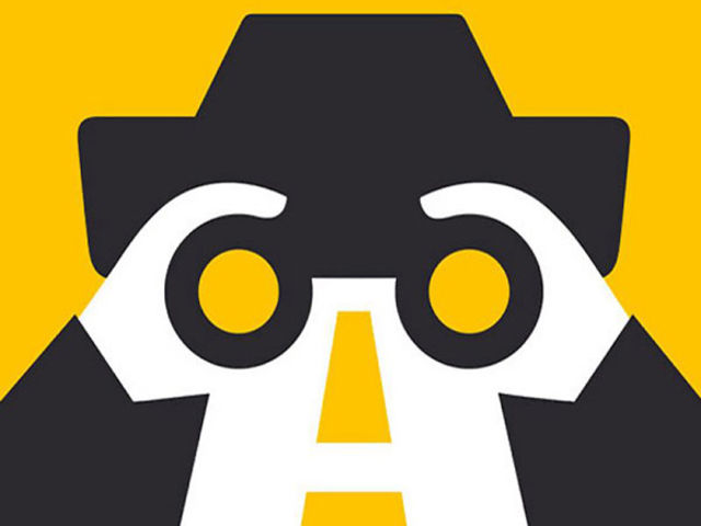 autó, valaki távcsővel, A-betű