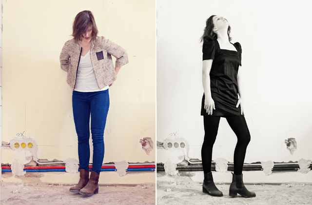 Russell and Bromley csizma - vatera.hu, skinny farmer - Zara, Üterque zakó, Esprit top, French Connection ruha - Háda