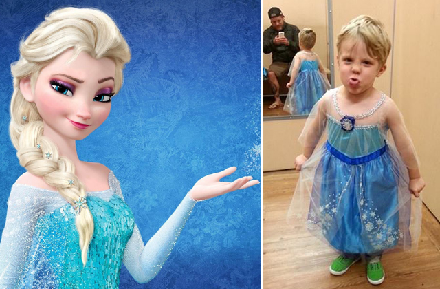 Elsának öltözik a kisfiú, az apukája pedig nem bánja