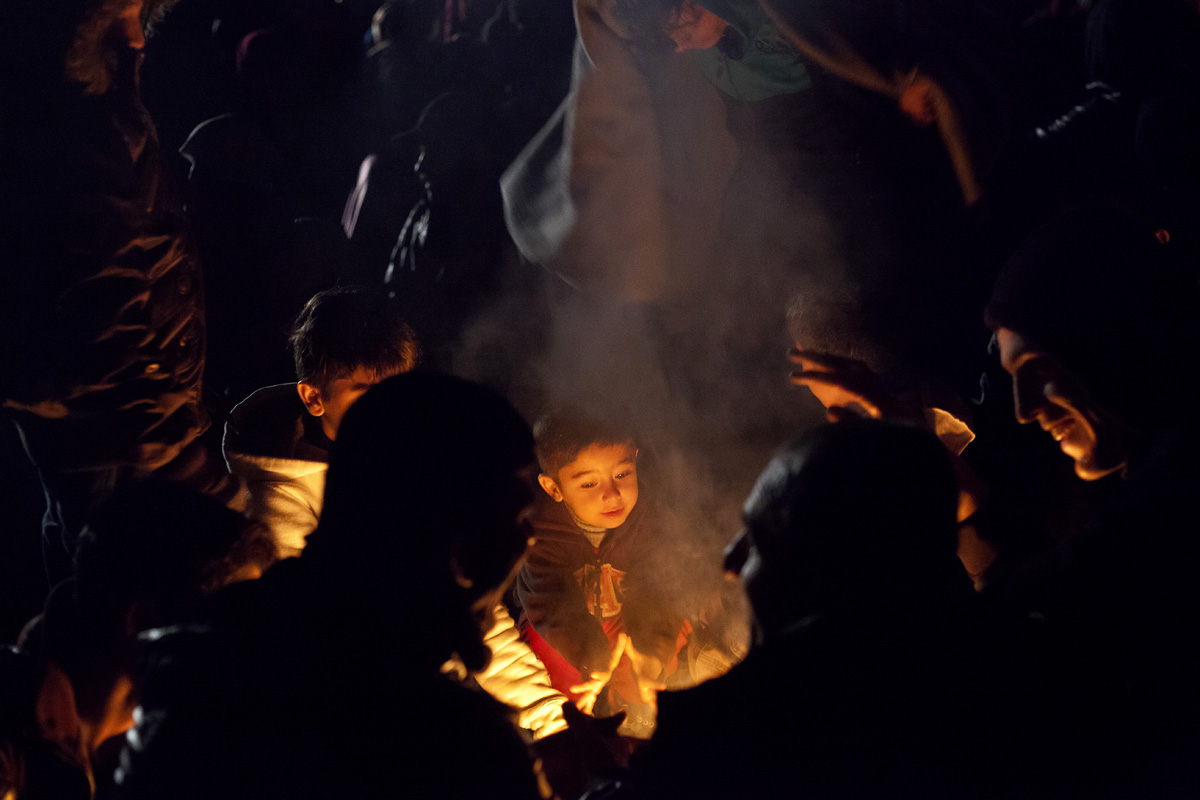 Menekültek a szlovén határnál