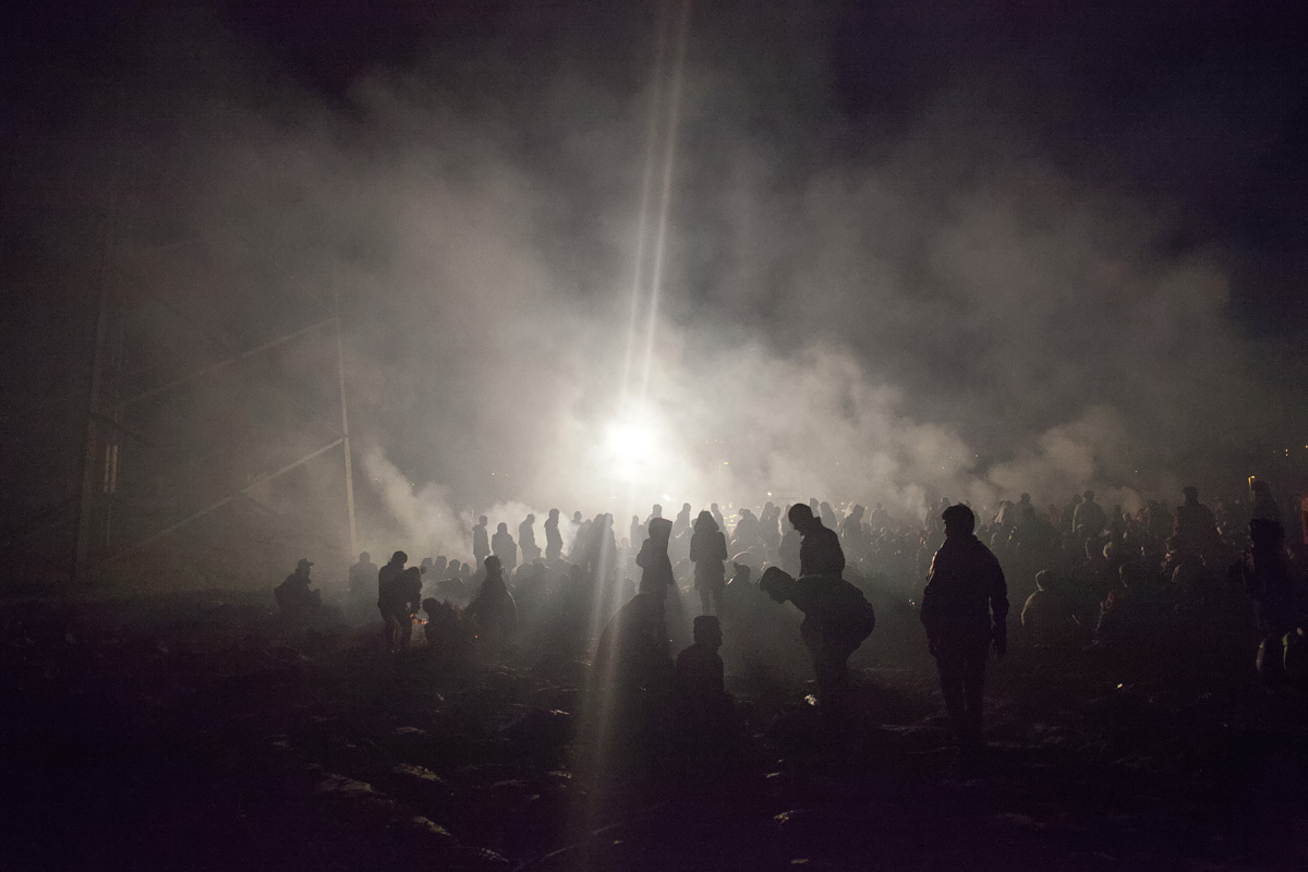 Menekültek a szlovén határnál