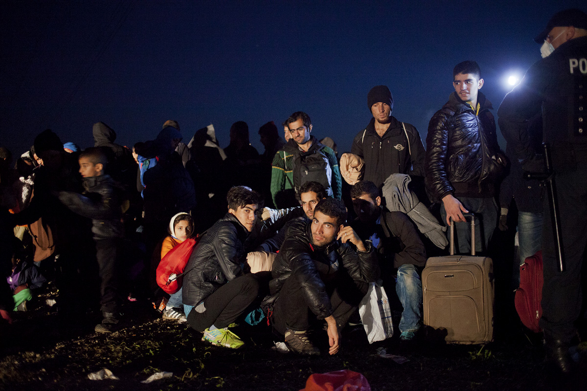 Menekültek a szlovén határnál