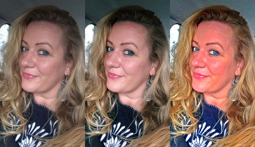 filter nélkül - természetes filterrel - túlzásba vitt filterrel