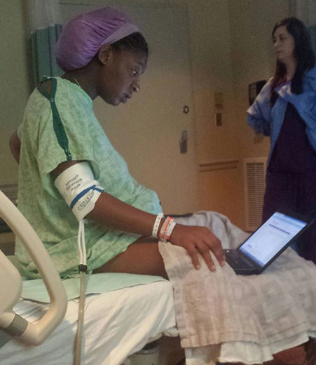 Vajúdás közben vizsgázott a kismama - fotó