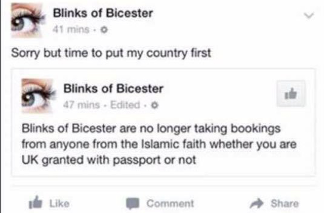 Nem akart muszlimokat fogadni a szépségszalonjában, letartóztatták Nem akart muszlimokat fogadni a szépségszalonjában, letartóztatták