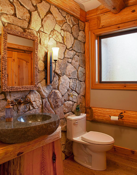 10 gyönyörű kőfallal borított fürdőszoba – fotók 