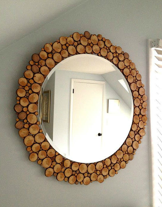 Tükör természetes fakerettel