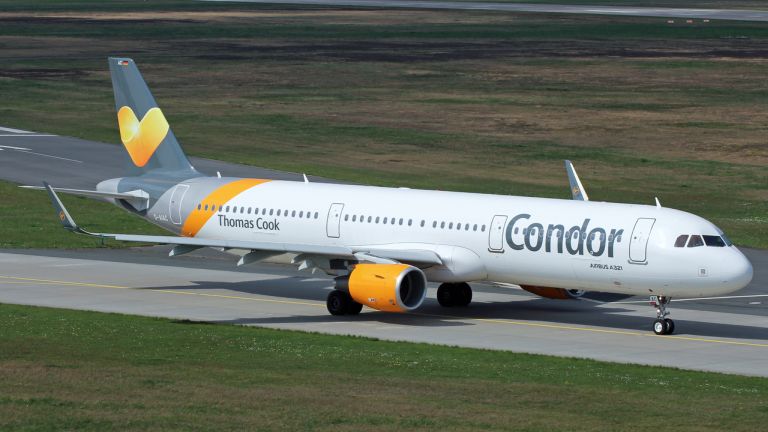 A Condor Airbus 321-ese. Egy ilyen szállt le Ferihegyen ma délelőtt