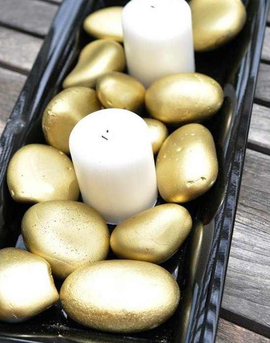 Kavics+arany spay és az eredmény magáért beszél.