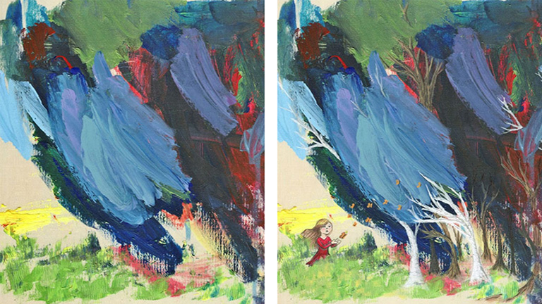 Csodás műalkotásokat készít hároméves gyereke rajzaiból az anyuka