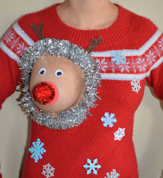 Vicces karácsonyi pulóver szoptató kismamáknak Vicces karácsonyi pulóver szoptató kismamáknak