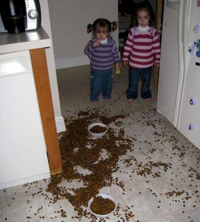 Mi csinálnak a gyerekek, amikor 2 percre magukra hagyják őket? Hát ezt! - vicces képek