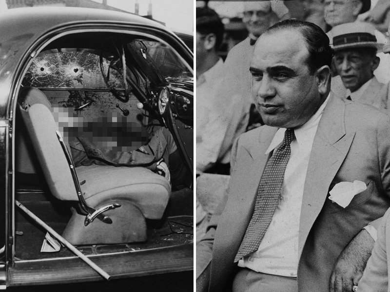 A maffia háborúnak rengeteg áldozata volt - a jobb oldalon Al Capone (a Sebhelyesarcú)