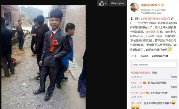 Illegális házasság Kínában - 16 évesen mondták ki az igent Illegális házasság Kínában - 16 évesen mondták ki az igent