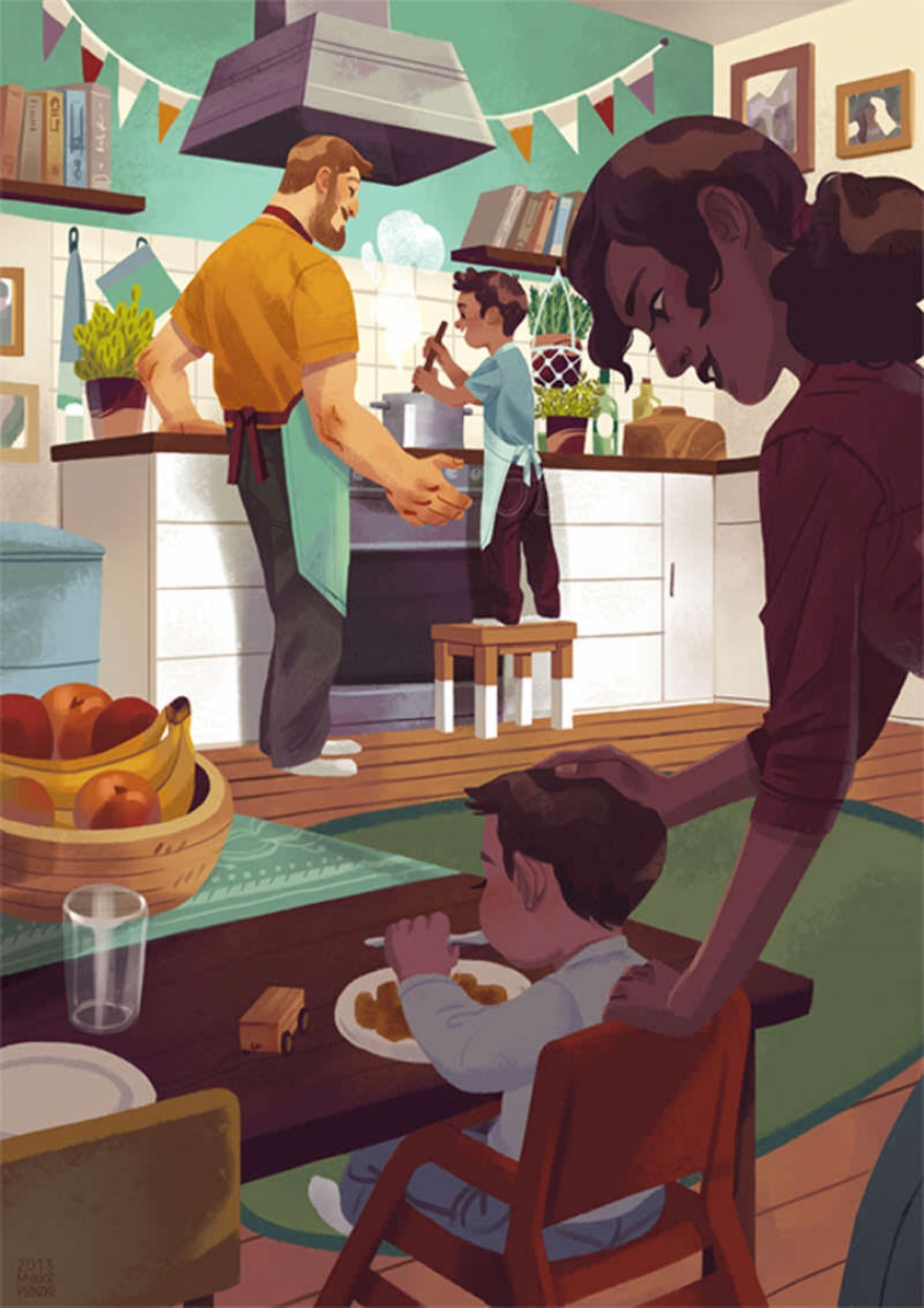 15 szívmelengető illusztráció a család fontosságáról és szeretetéről