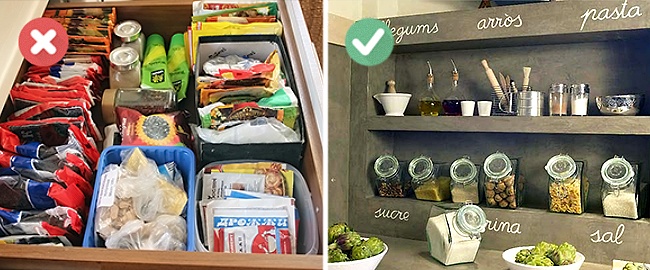 Bontsd ki a csomagolásból a fűszereket és helyezd valamilyen szép tárolódobozba. Átláthatóbbá válik a konyhád!