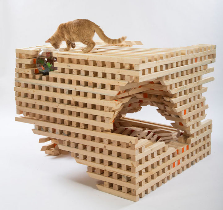 Kreatív macskaházakkal segítenek a dizájnerek