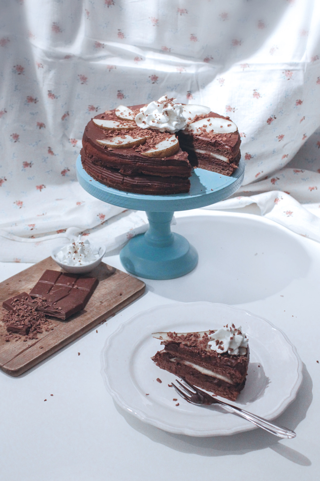 Csokitorta körtével