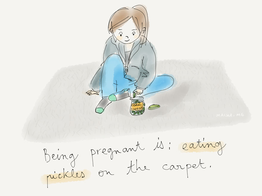 Mókás terhes illusztrációkkal várja babáját a grafikus kismama Mókás terhes illusztrációkkal várja babáját a grafikus kismama