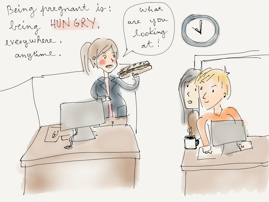 Mókás terhes illusztrációkkal várja babáját a grafikus kismama Mókás terhes illusztrációkkal várja babáját a grafikus kismama