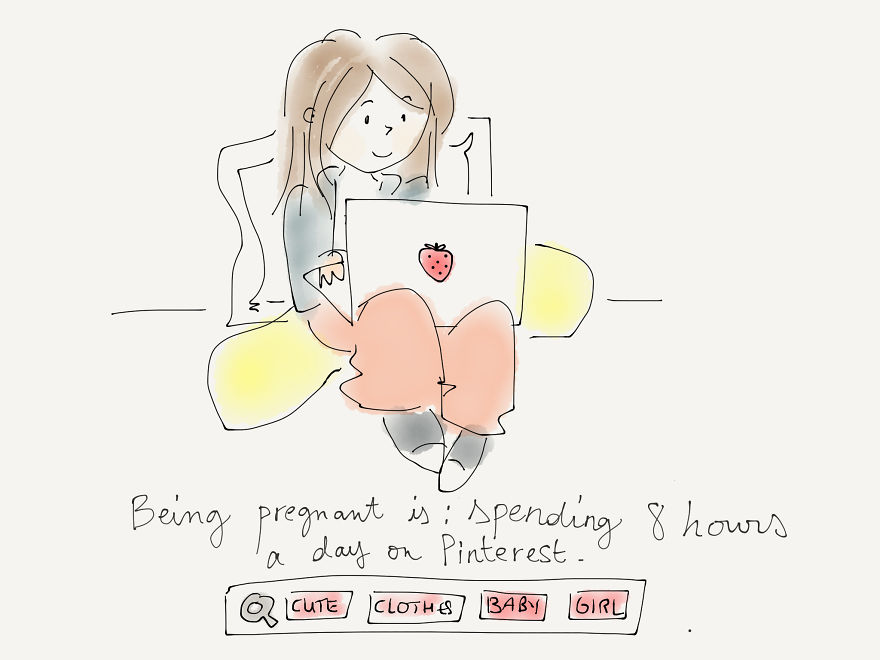 Mókás terhes illusztrációkkal várja babáját a grafikus kismama Mókás terhes illusztrációkkal várja babáját a grafikus kismama