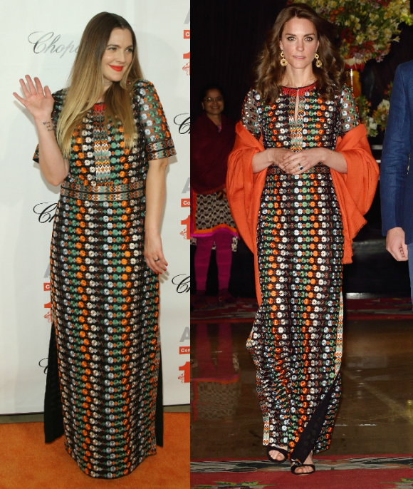 Ilyen Drew Barrymore Katalin hercegné ruhájában