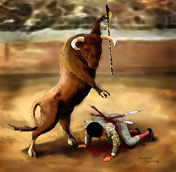 Sokkoló illusztrációk: ilyen lenne a világ, ha emberek és állatok helyet cserélnének Sokkoló illusztrációk: ilyen lenne a világ, ha emberek és állatok helyet cserélnének