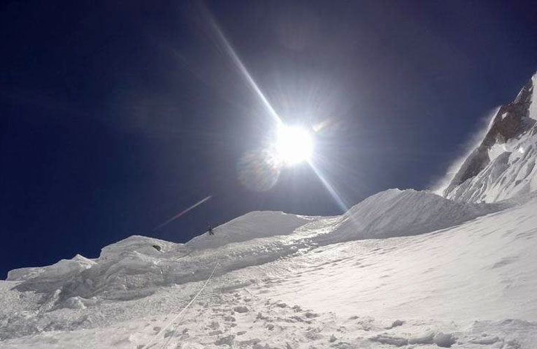  a jégomlás- és lavinaveszélyes Crosshair kuloár