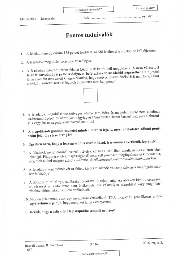 Itt vannak a középszintű matek érettségi megoldásai