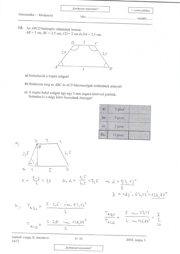 Itt vannak a középszintű matek érettségi megoldásai