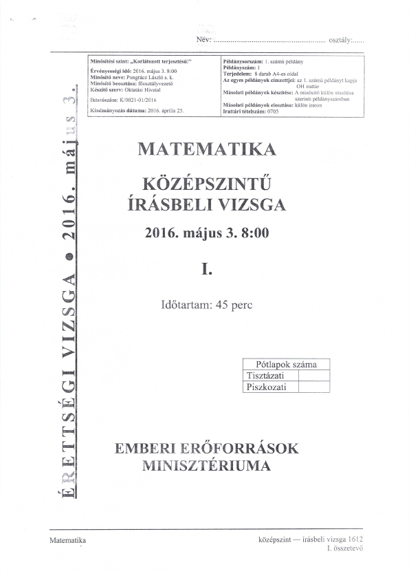 Itt vannak a középszintű matek érettségi megoldásai