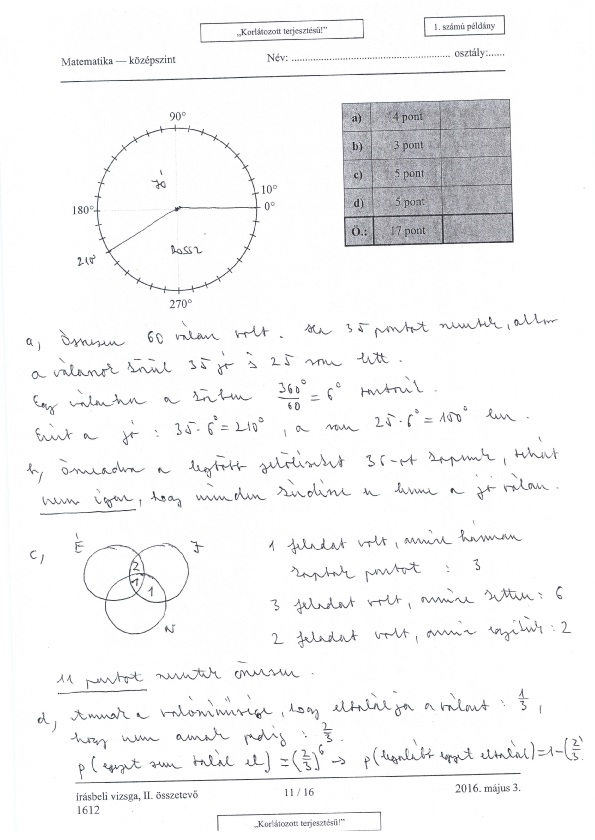 Itt vannak a középszintű matekérettségi megoldásai
