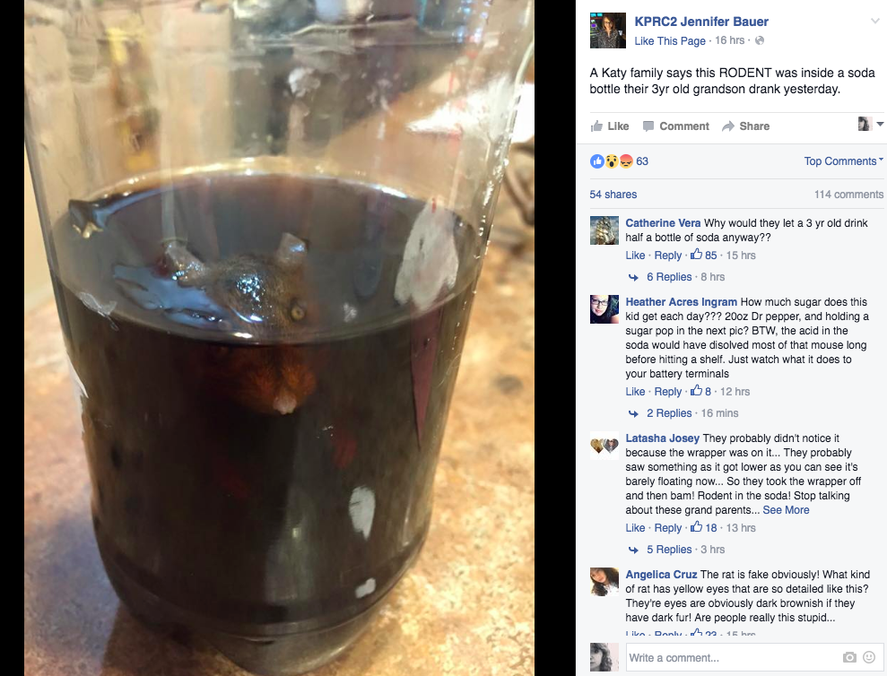 Gusztustalan rágcsálót talált a kólájában a kisfiú - fotó