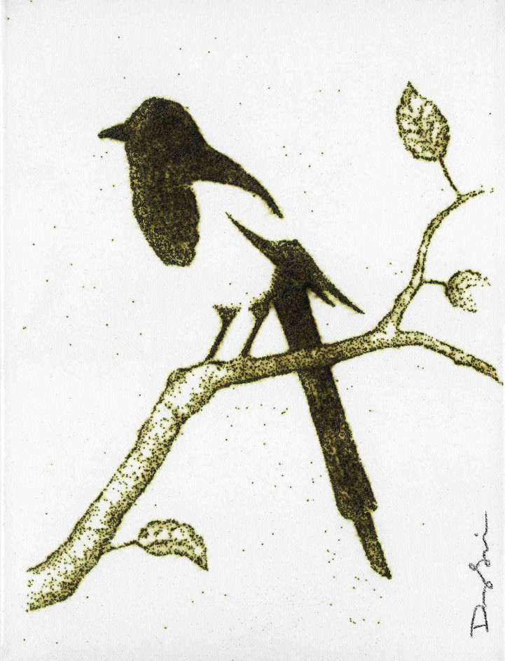 Puskaporral alkot és lángra is gyújtja műveit a művész Puskaporral alkot és lángra is gyújtja műveit a művész