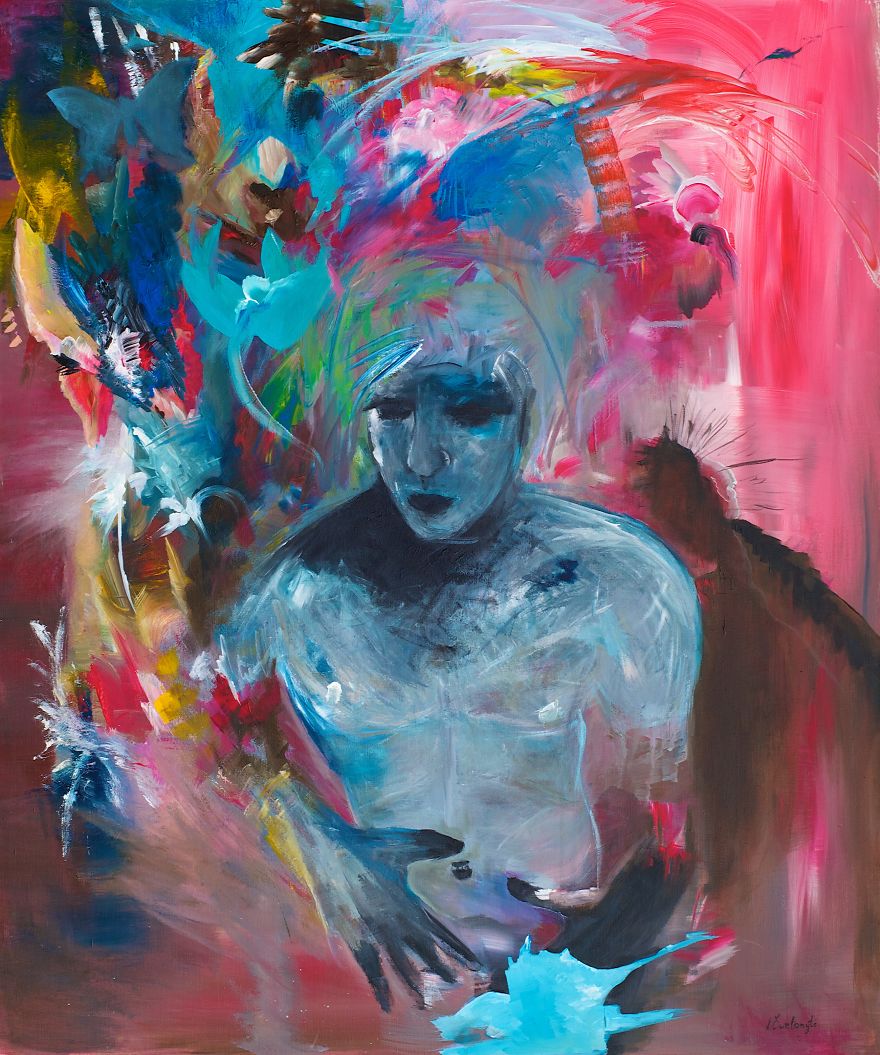 Anya és lányai közösen készítenek csodás műalkotásokat