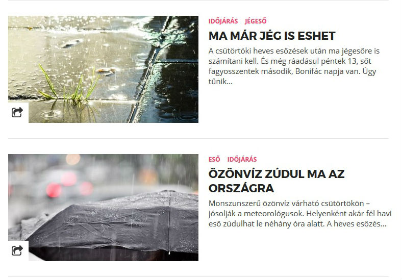 Tényleg borzasztó májusunk van, állandóan ilyen időjárás jelentéseket írunk.