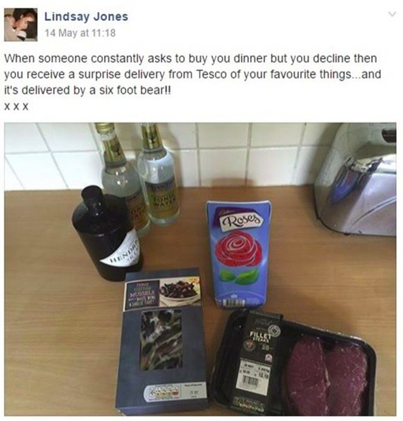 Az első randi után Tescós kajacsomagot küldött a rémisztő pasas