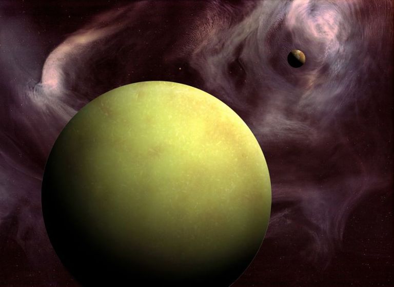 Bolygó: egy pohár narancslé, wasabi, paradicsomlé és keveréke. Háttér: víz, kávé, ételfesték 