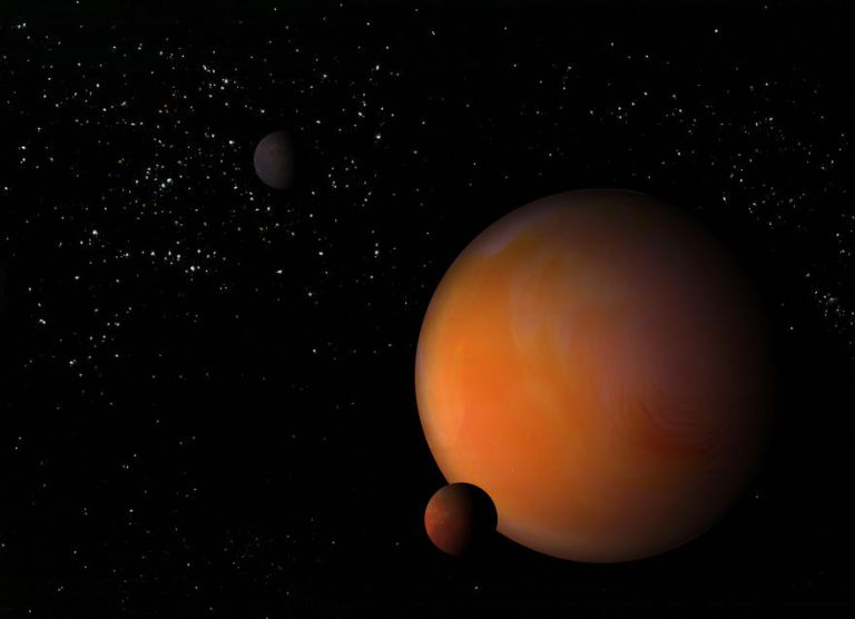 Bolygó és hold: kókusztej, víz, ételfesték. Háttér: só, fahéj, mosószóda