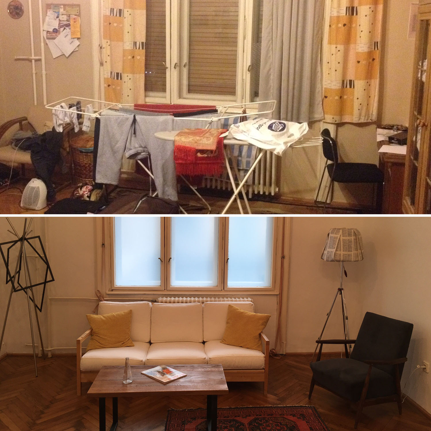 Előtte és utána: minimál pénzből alakult át a pesti kis garzon