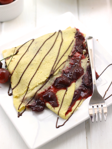 Cseresznyés palacsinta - glutén- és laktózmentes recept Cseresznyés palacsinta - glutén- és laktózmentes recept