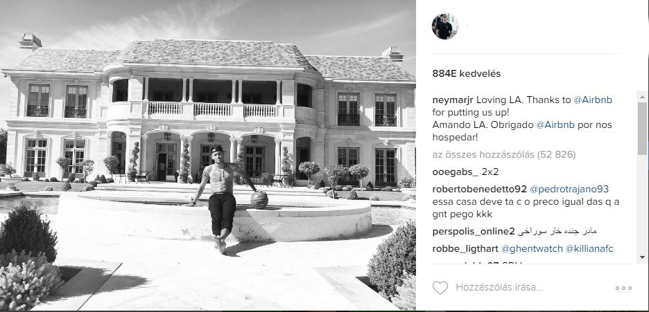 Neymar luxusban ejtőzik, és sztárokkal bulizik