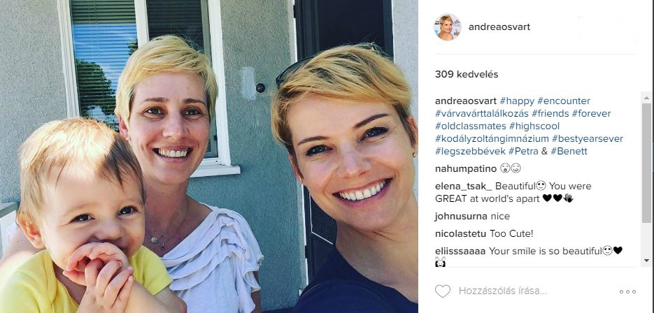 Jól áll a gyerek Osvárt Andreának