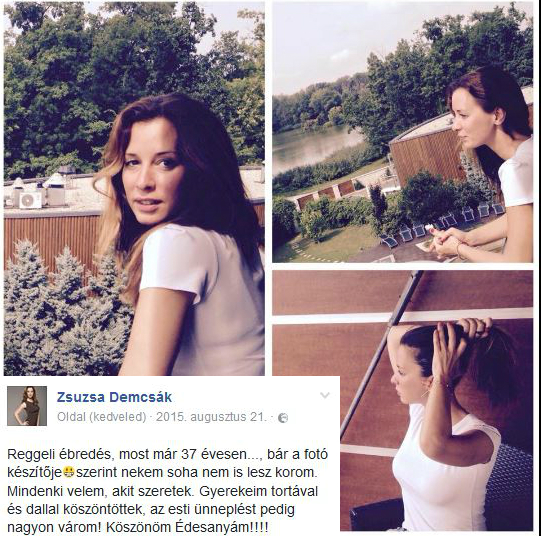 Demcsák Zsuzsa smink nélkül, lazán, mosolygósan ünnepelt