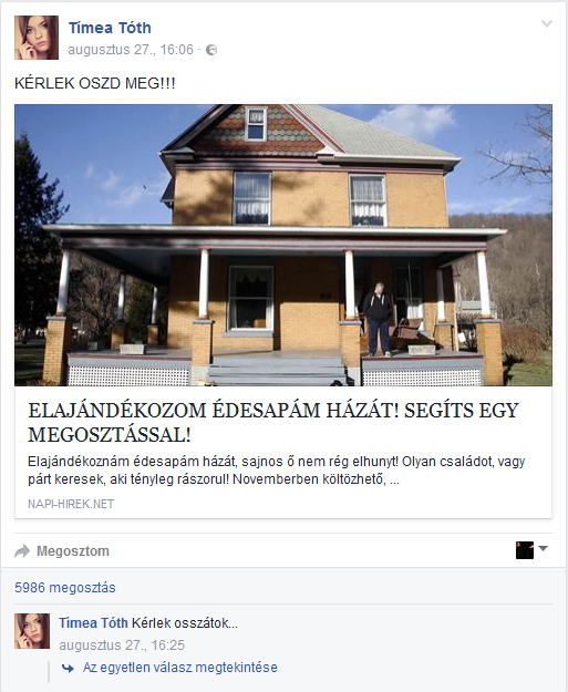 Az a bizonyos bejegyzés - már nem elérhető