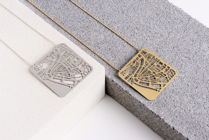 Gyönyörű minimalista ékszerek a kedvenc városaid térképeiből