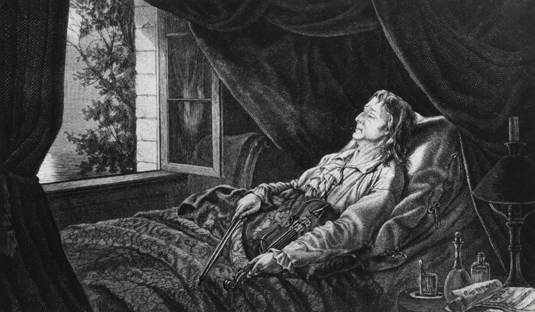 Niccolo Paganini halálos ágyán (Fotó: Getty Images)