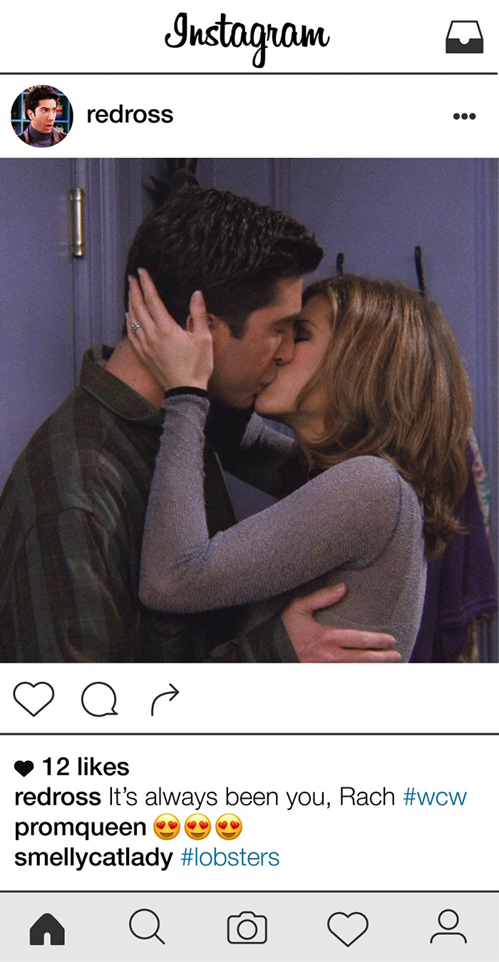 Ilyen lenne Ross Geller instagramja