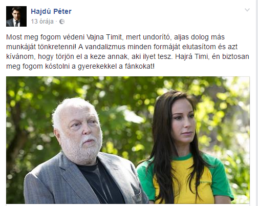 Hajdú Péter: törjön el a karja annak, aki...